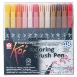 Stylo pinceau Koi Coloring Brush, étui de 48