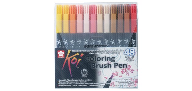 Stylo pinceau Koi Coloring Brush, étui de 48