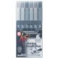 Stylo pinceau Koi Coloring Brush, étui de 6, gris