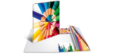 Chemise à élastiques 'Crayons', carton, A4