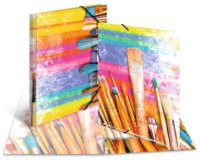 Chemise à élastiques 'Pinceaux', carton, A4