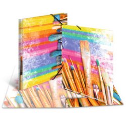 Chemise à élastiques 'Pinceaux', carton, A4