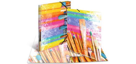 Chemise à élastiques 'Pinceaux', carton, A4