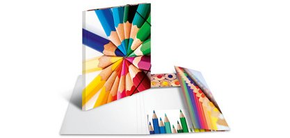 Chemise à élastiques 'Crayons', en carton, A3