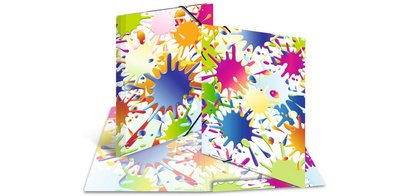 Chemise à élastiques 'Taches de couleurs', carton, A3