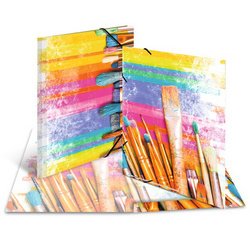 Chemise à élastiques 'Pinceaux', carton, A3