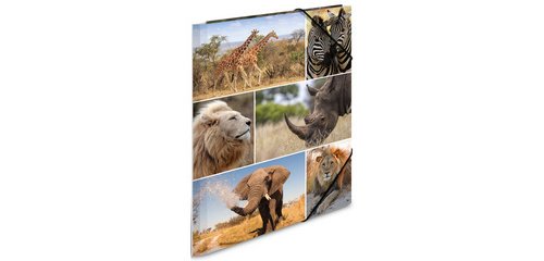 Kartonmappe mit Gummizug 'afrikanische Tiere',