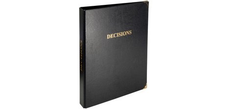 Reliure registre 32x26cm 4 anneaux avec recharges de 100 feuillets - Registre des décisions - Noir