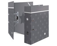 Classeur à levier 'Stars', gris avec bordure, A4