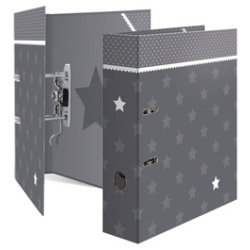 Classeur à levier 'Stars', gris avec bordure, A4