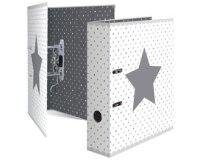 Classeur à levier 'Stars', pointillés en blanc, A4