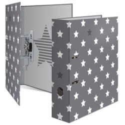 Classeur à levier 'Stars', gris avec des étoiles