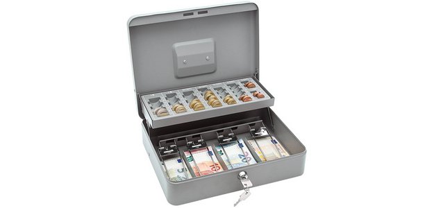Caisse à monnaie standard PLUS, gris
