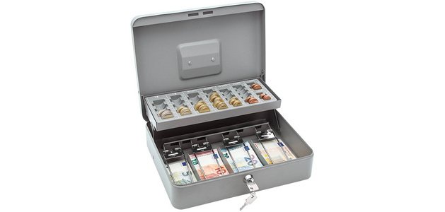 Caisse à monnaie standard PLUS, gris