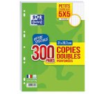 Copies doubles perforées, A4, quadrillé, avec marge
