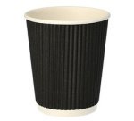 Gobelet en carton 'Ripple Wall', 0,2 l, noir