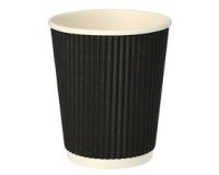 Gobelet en carton 'Ripple Wall', 0,2 l, noir