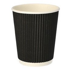 Gobelet en carton 'Ripple Wall', 0,2 l, noir