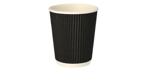 Bekers in karton 'Ripple Wall' 0,2 l zwart
