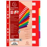 Intercalaires polypropylène opaque semi rigide 6 positions - A4 - Couleurs assorties