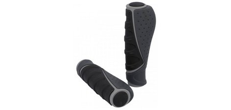 Poignées de guidon pour vélo 'Trio', gris/noir