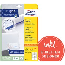 Universeel etiket 105 x 57 mm wit