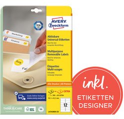 Étiquette universelle, 38,1 x 21,2 mm, blanc