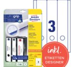 Etiquette pour dos de classeur, 61 x 297 mm