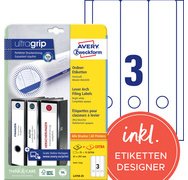 Etiquette pour dos de classeur, 61 x 297 mm