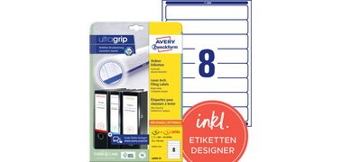 Etiquette pour dos de classeur, blanc