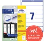 Etiquette pour dos de classeur, 38 x 192 mm