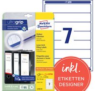 Etiquette dos de classeur, 34 x 192 mm,blanc