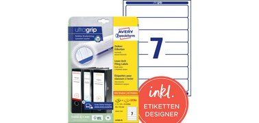 Etiquette pour dos de classeur, 38 x 192 mm