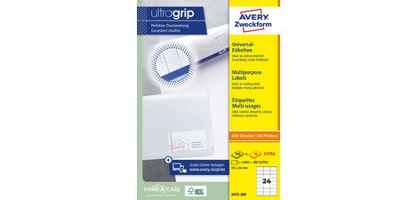 Etiquette universelle, 70 x 37 mm, blanc