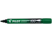 Marqueur pilot 100 permanent pointe ogive fine 1/4,5mm      tout support resiste a l'eau  coloris vert