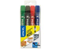 Marqueur permanent 400, pointe biseauté, étui de 4