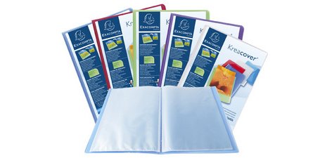 Protége-documents en polypropylène semi rigide Kreacover Chromaline 80vues - A4 - Bleu