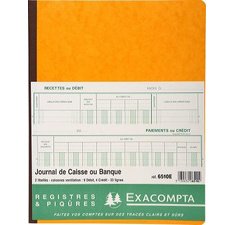  Piqûre 32x19,5cm Journal de caisse ou banque 5 débits - 5 crédits 31 lignes 80 pages - Texet FR