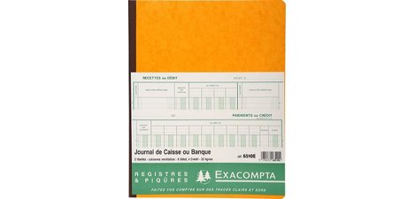  Piqûre 32x19,5cm Journal de caisse ou banque 5 débits - 5 crédits 31 lignes 80 pages - Texet FR