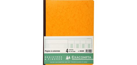 Register 32x19,5 cm - 4 kolommen op 1 pagina - 31 lijnen - 80 blad - Geassorteerd