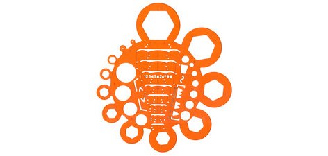 Normographe écrous et boulons (rond), No. 2