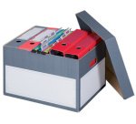 smartboxpro Boîte d'archives/transport L, à couvercle, gris