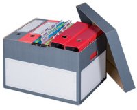 smartboxpro Boîte d'archives/transport S, à couvercle, gris