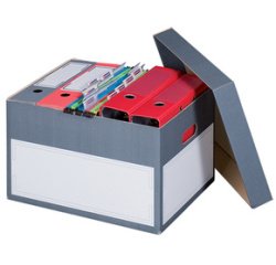smartboxpro Boîte d'archives/transport S, à couvercle, gris