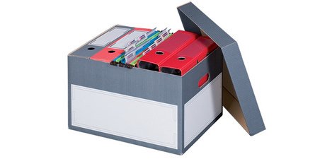 smartboxpro Archiv-/Transportbox S, mit Deckel, grau