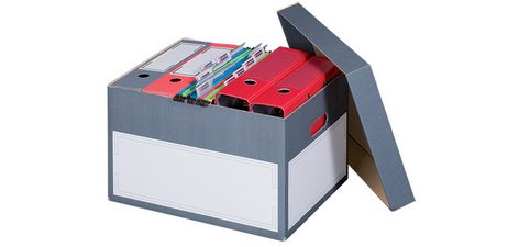 smartboxpro Boîte d'archives/transport L, à couvercle, gris