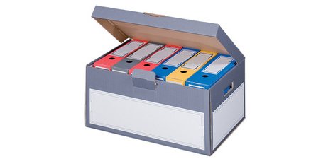 smartboxpro Boîte d'archives à couvercle, gris