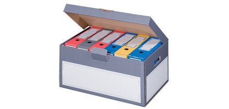 smartboxpro Boîte d'archives à couvercle, gris