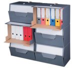 smartboxpro Conteneur d'archives, gris, couvercle perforé