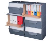 smartboxpro Conteneur d'archives, gris, couvercle perforé